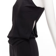 MAISON MARGIELA MM6 black one shoulder drape cut cropped jumpsuit FR36 S