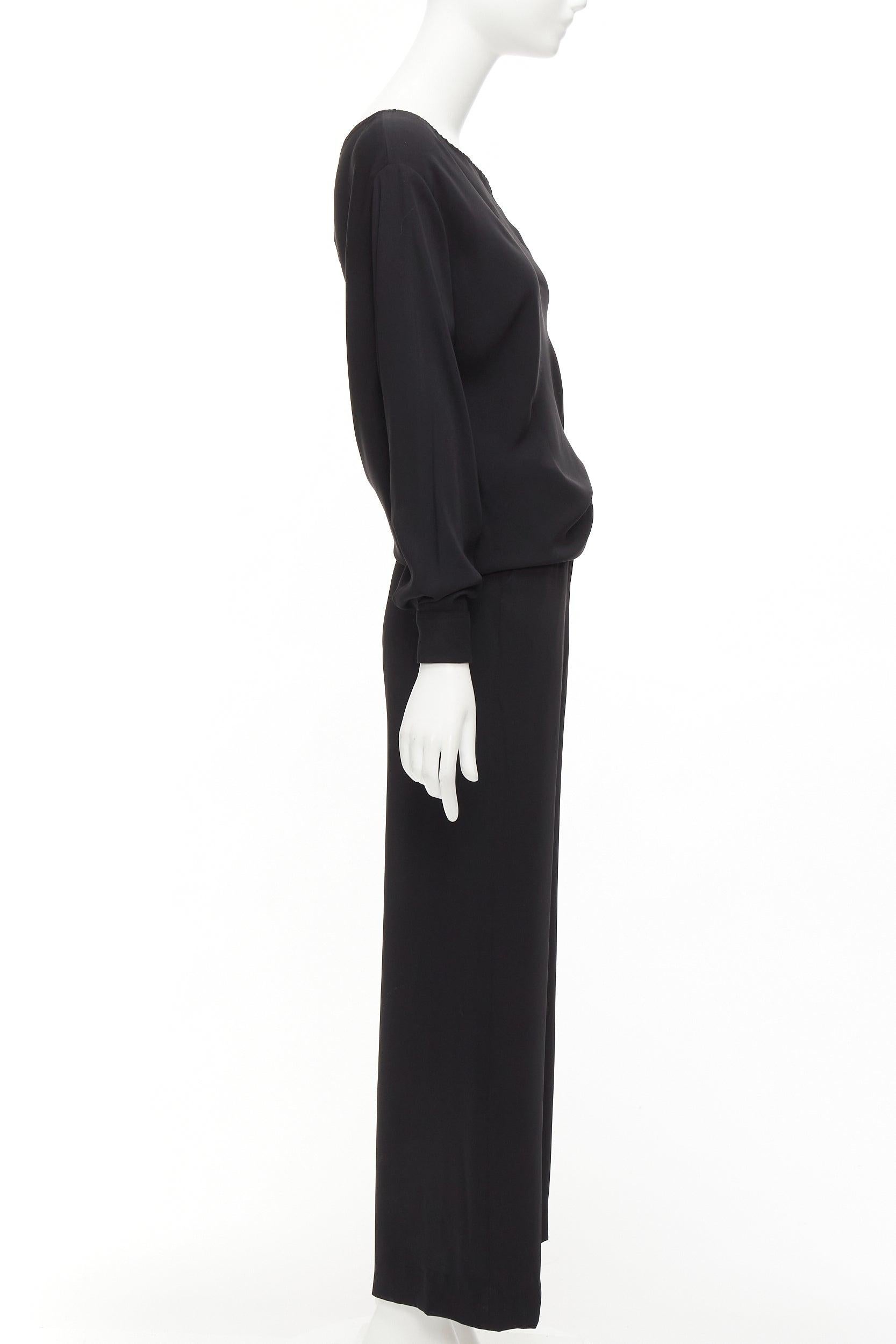 MAISON MARGIELA MM6 black one shoulder drape cut cropped jumpsuit FR36 S In Excellent Condition For Sale In Hong Kong, NT