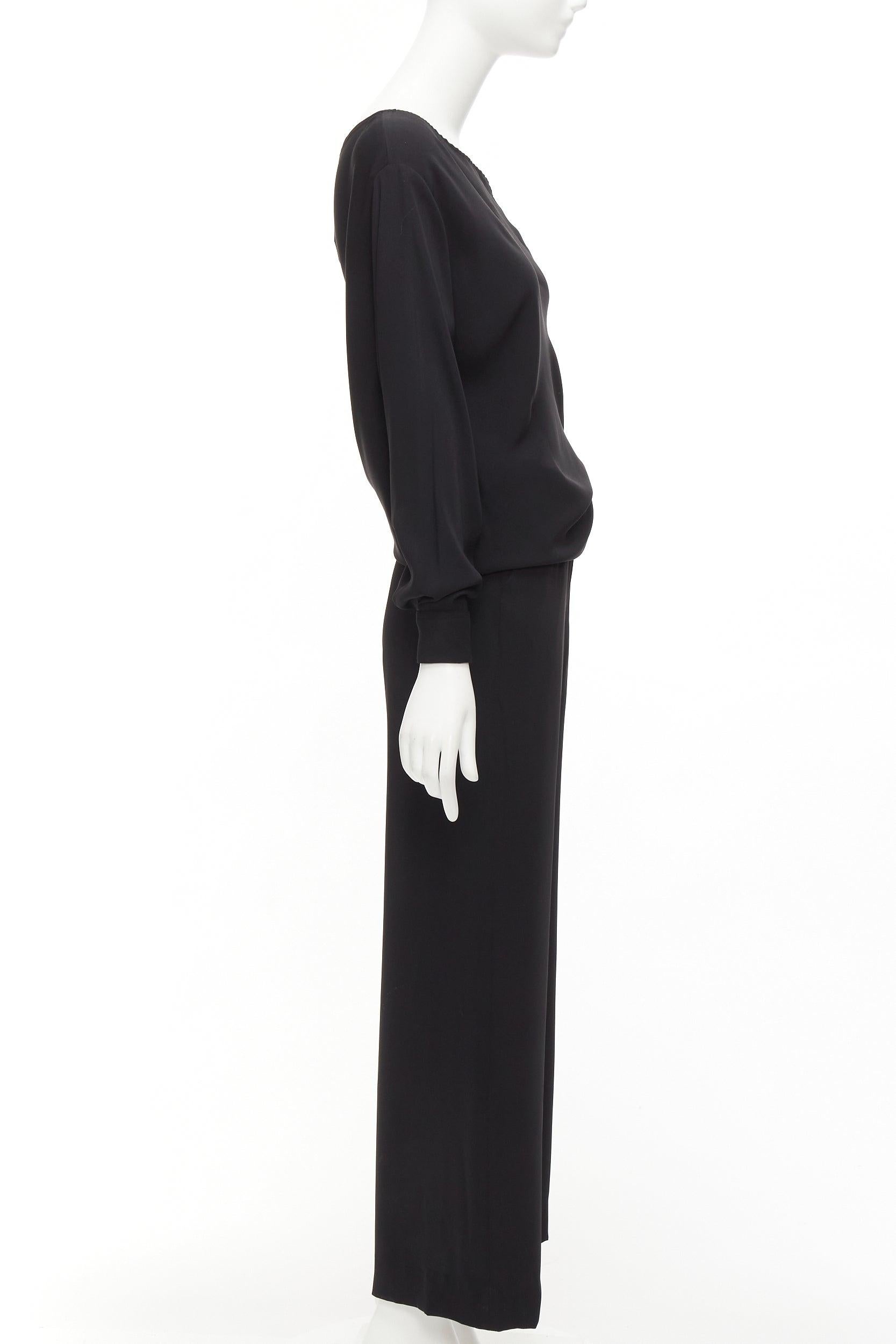 Women's MAISON MARGIELA MM6 black one shoulder drape cut cropped jumpsuit FR36 S For Sale