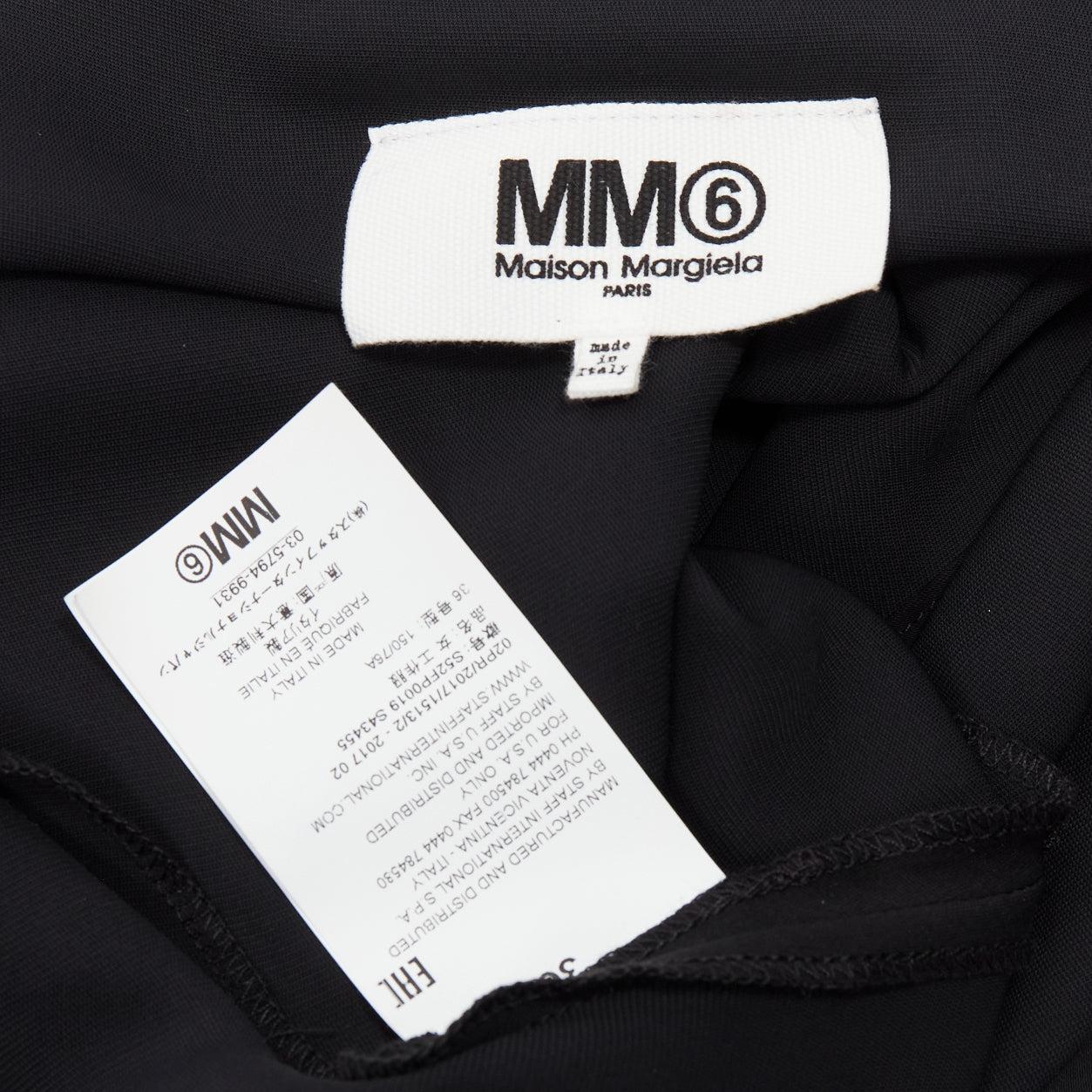 MAISON MARGIELA MM6 black one shoulder drape cut cropped jumpsuit FR36 S For Sale 3