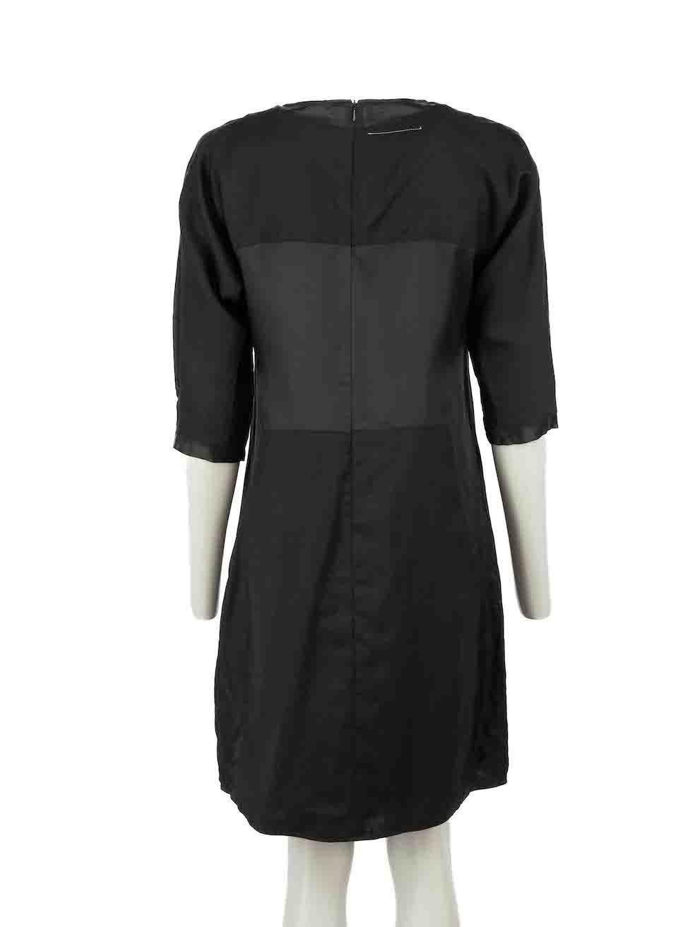 Maison Margiela MM6 Black Panelled Shift Dress Size M In Excellent Condition For Sale In London, GB