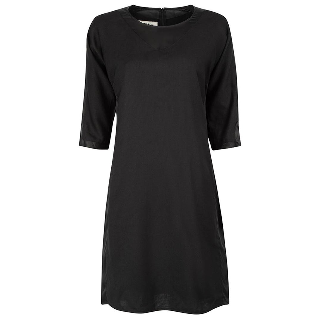 Maison Margiela MM6 Schwarzes getäfeltes Etuikleid Größe M im Angebot