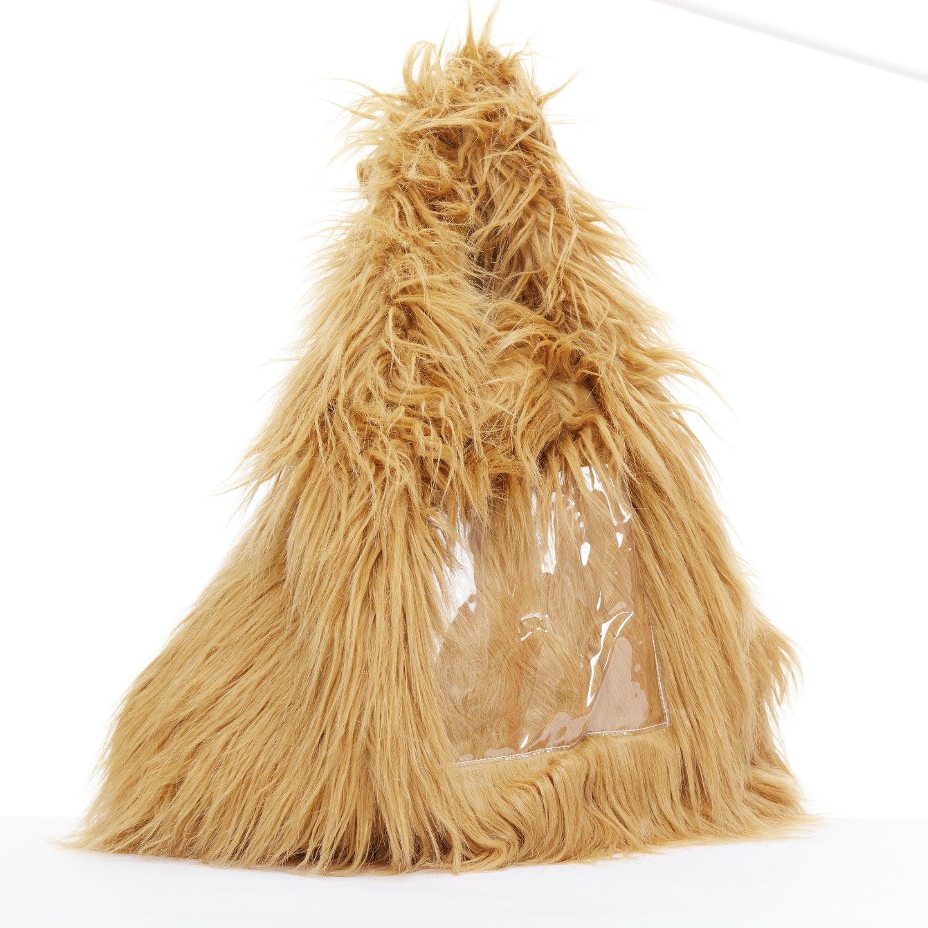 Marron Maison Maison Margiela MM6 Maison Margiela MM6 sac fourre-tout en fausse fourrure brune à pochettes en PVC en vente