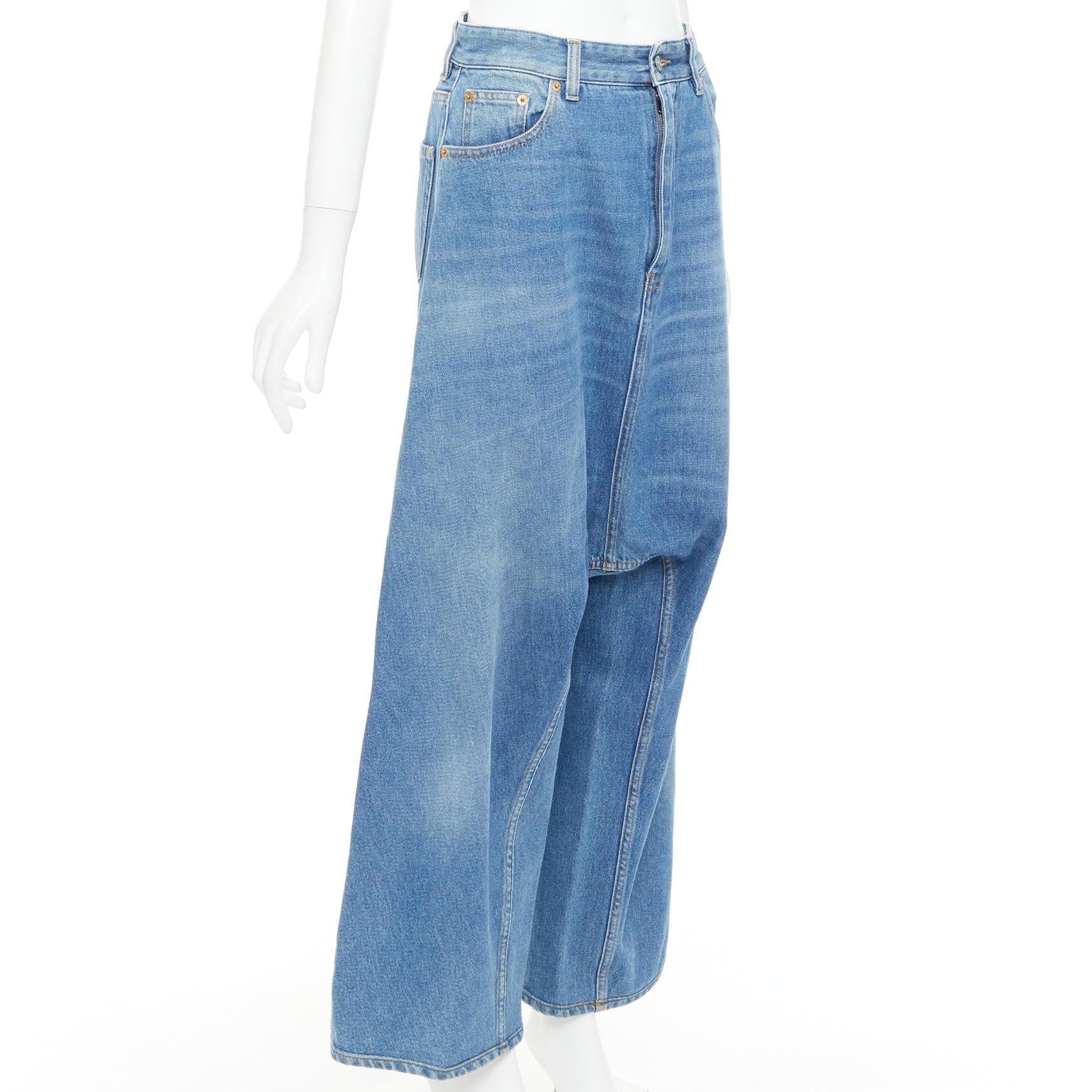 MAISON MARGIELA MM6 Vaqueros cropped cropped de denim lavado azul FR36 S Azul en venta