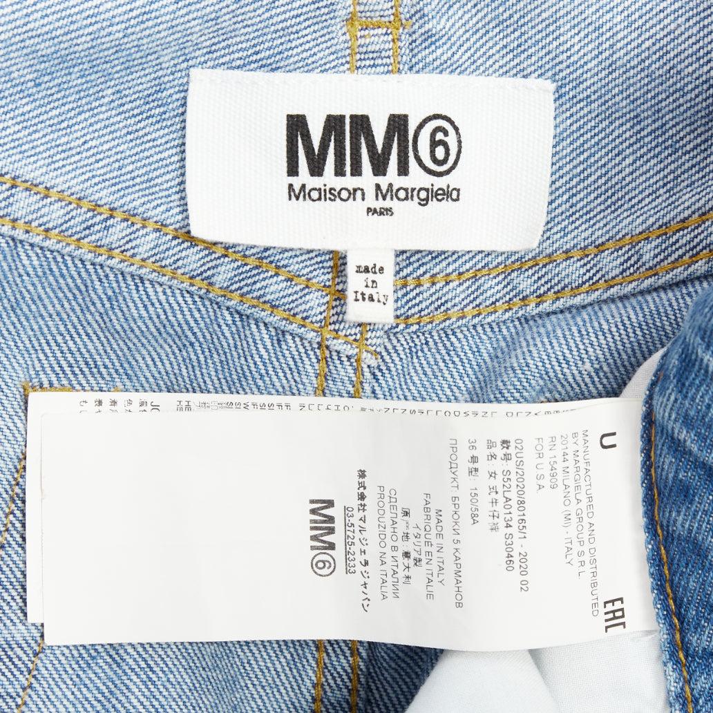 MAISON MARGIELA MM6 Vaqueros cropped cropped de denim lavado azul FR36 S en venta 3
