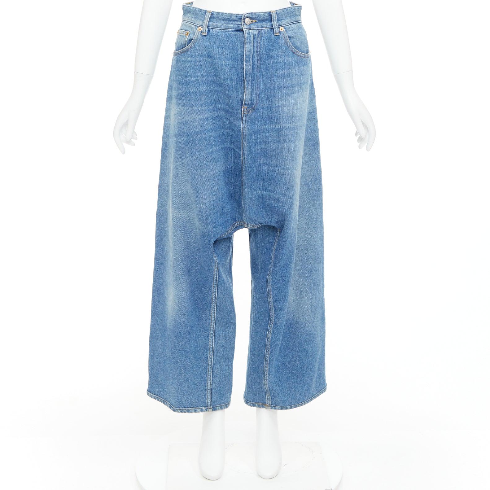 MAISON MARGIELA MM6 Vaqueros cropped cropped de denim lavado azul FR36 S en venta 4