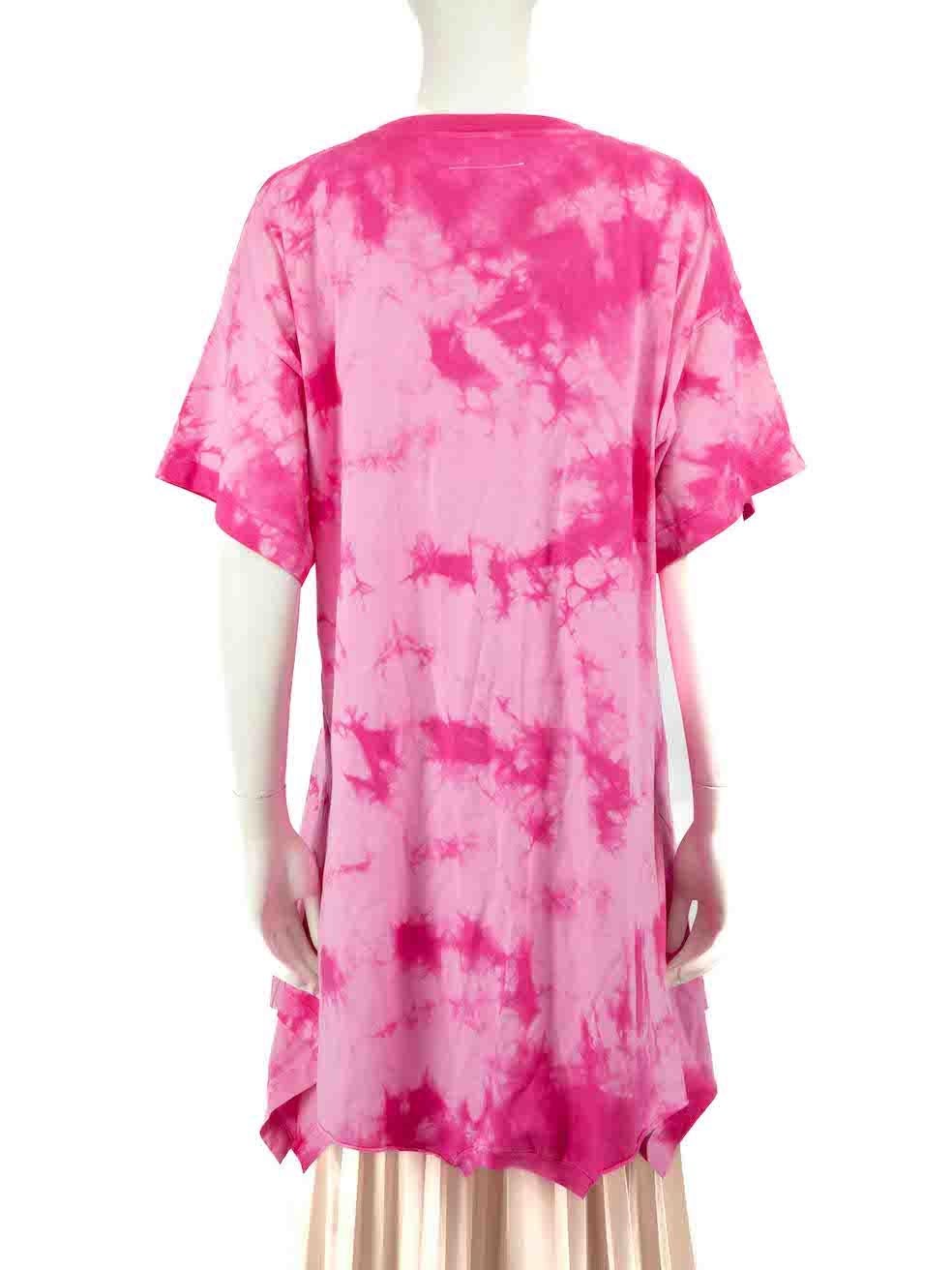 Maison Margiela MM6 Pink Upside Down Tie-Dye T-shirt Size XXL In New Condition In London, GB