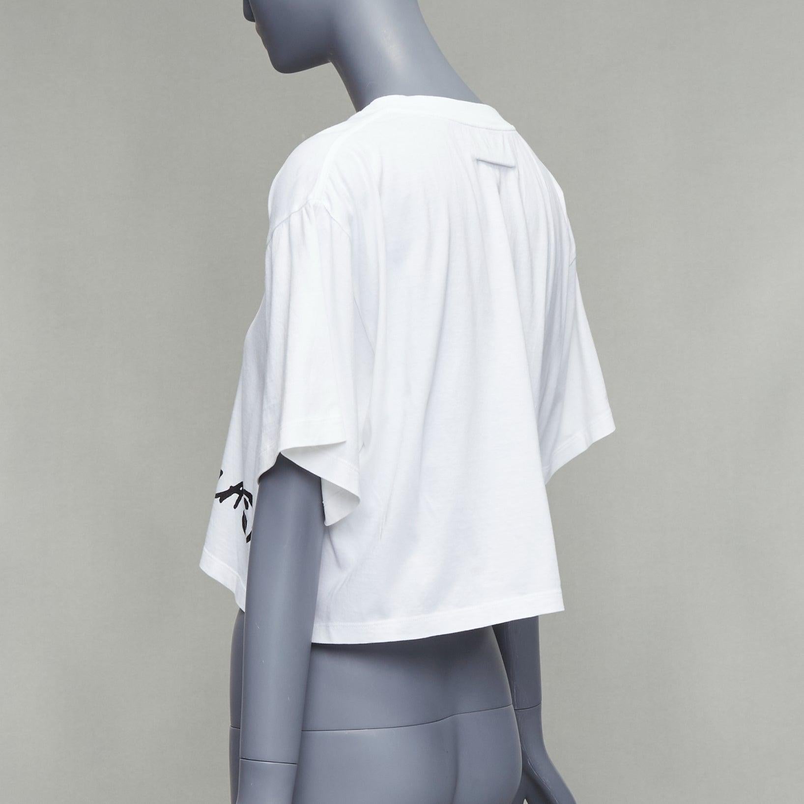 MAISON MARGIELA MM6 weißes Baumwollmischgewebe schwarzes Logo-T-Shirt XS im Angebot 1