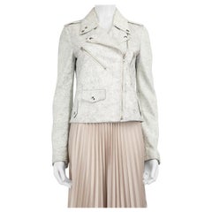 Maison Margiela MM6 Maison Margiela Giacca Biker in Pelle Bianca Taglia M.