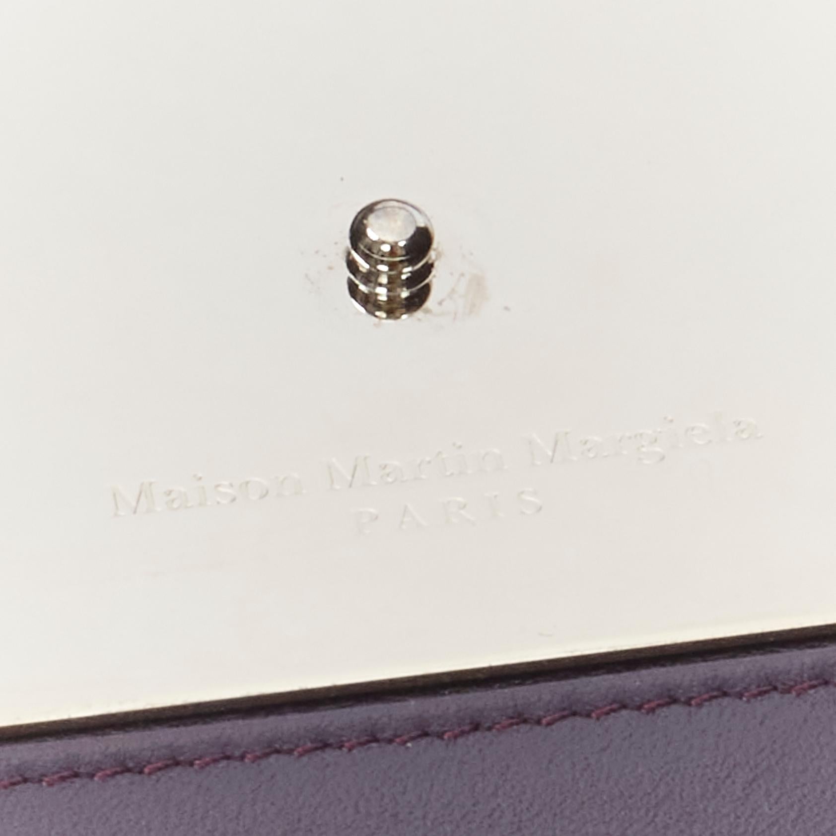 MAISON MARGIELA MMM purple leather mirrored interior flap clutch bag 1