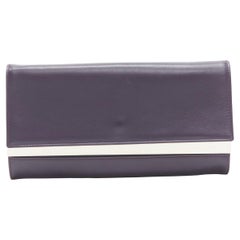 MAISON MARGIELA MMM purple leather mirrored interior flap clutch bag