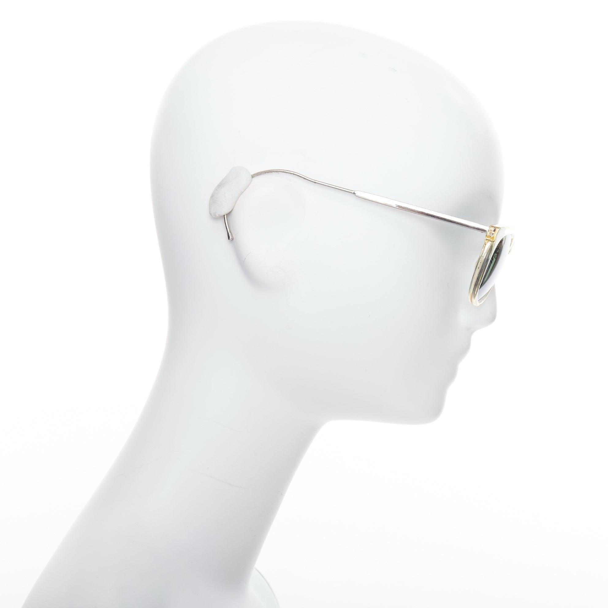 MAISON MARGIELA MMM06LBR Sonnenbrille mit klarem Kunststoffrahmen und silbernem Kabel an den Bügeln im Zustand „Relativ gut“ im Angebot in Hong Kong, NT