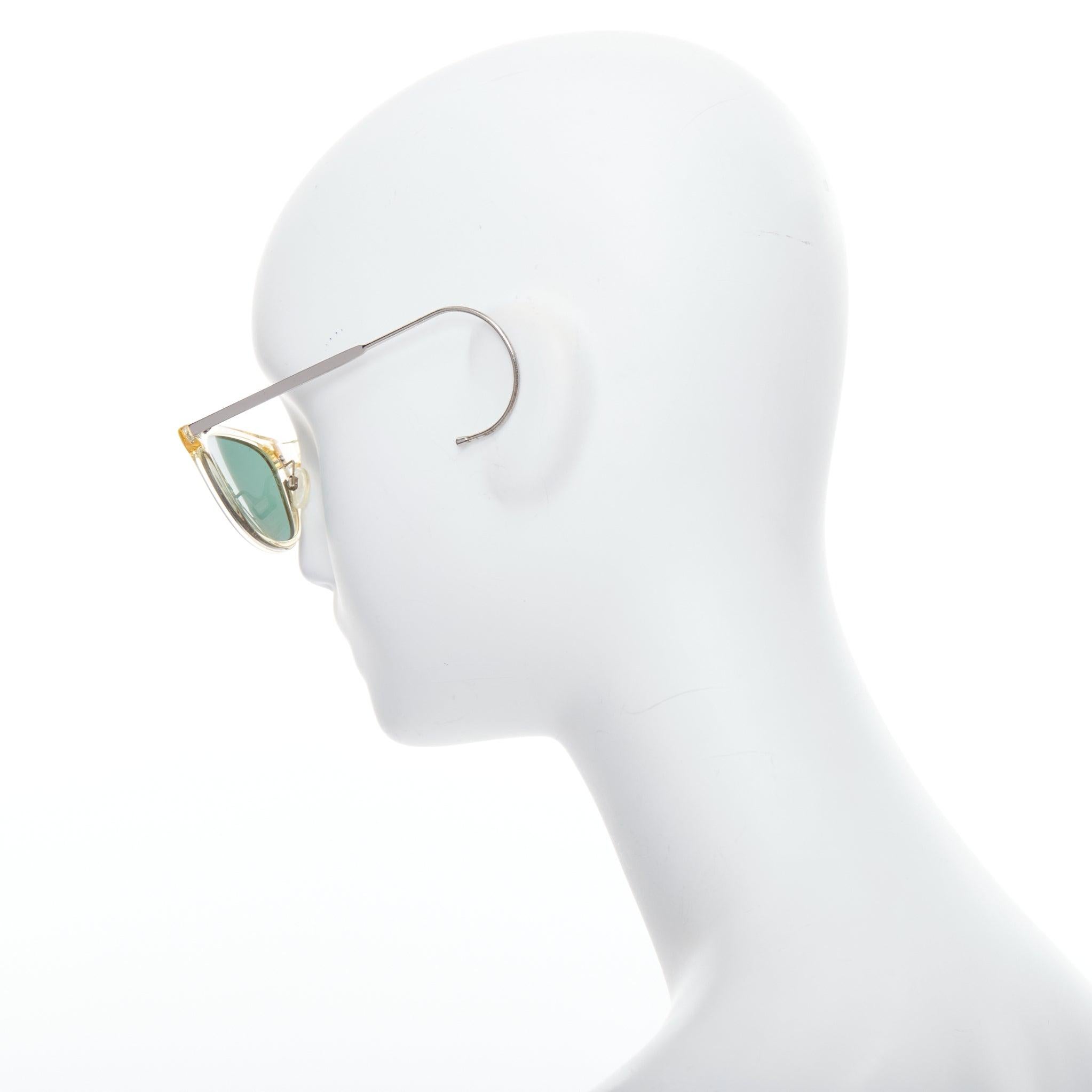 MAISON MARGIELA MMM06LBR Sonnenbrille mit klarem Kunststoffrahmen und silbernem Kabel an den Bügeln Damen im Angebot