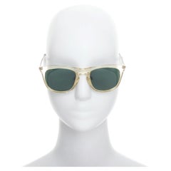 MAISON MARGIELA MMM06LBR clear plastic frame silver cable temple sunglasses