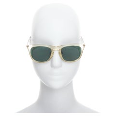 MAISON MARGIELA MMM06LBR clear plastic frame silver cable temple sunglasses