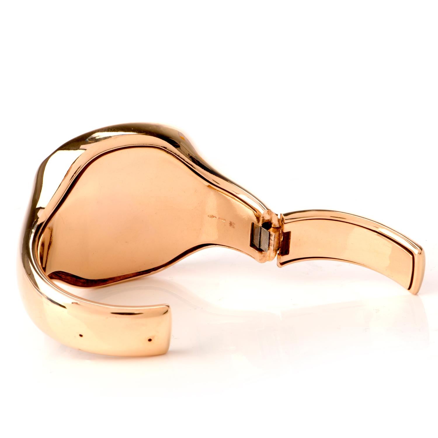 Artist Maison Margiela Modern Rose Gold Signet Wide Cuff Bracelet