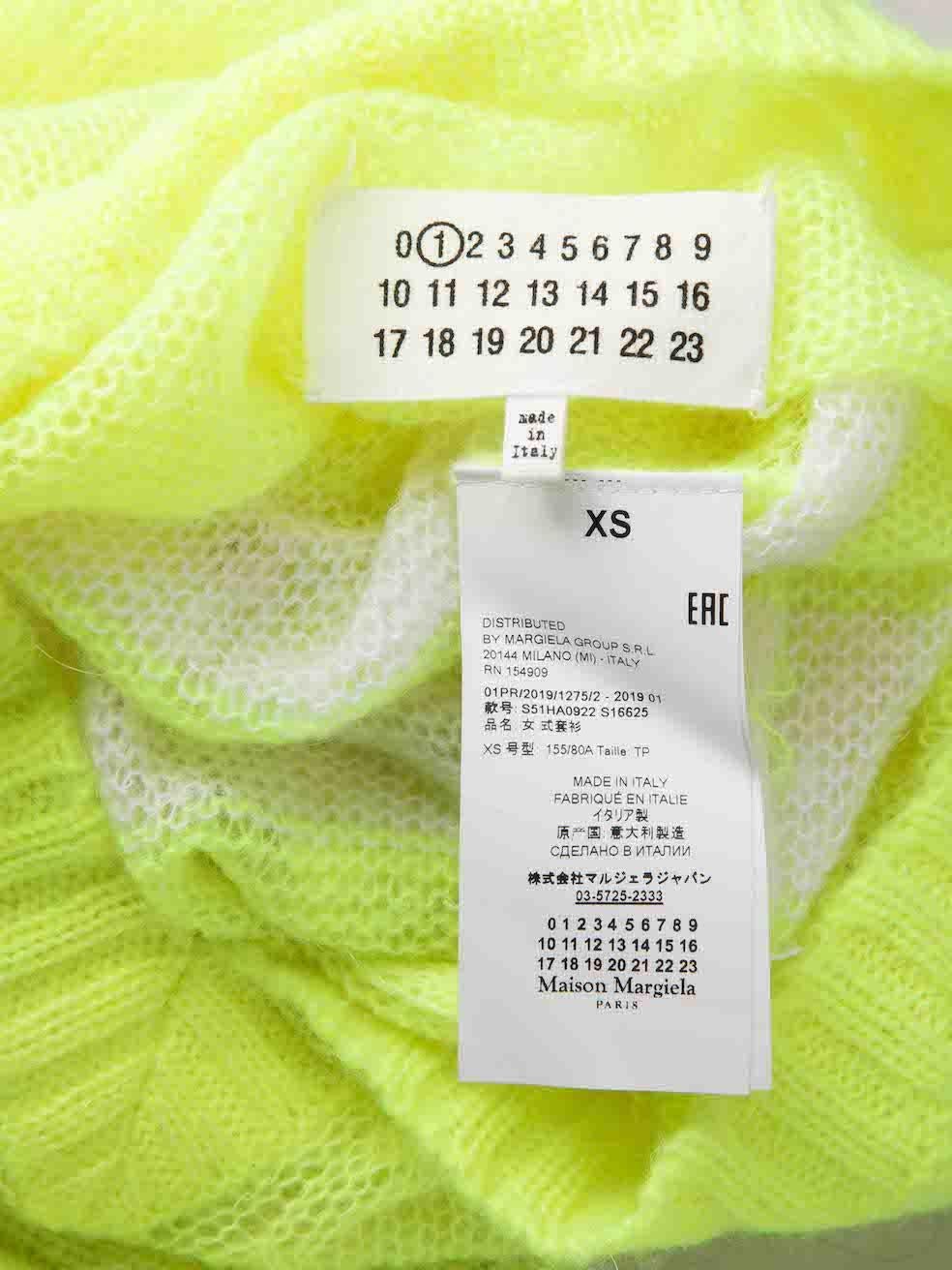 Maison Margiela Neon Yellow Striped Knit Vest Size XS For Sale 1