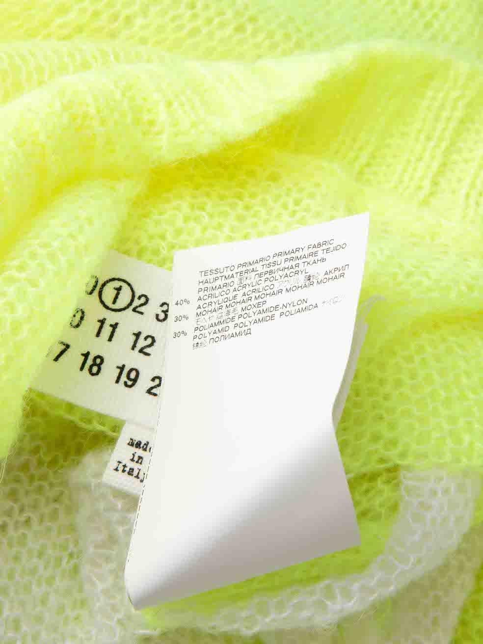Maison Margiela Neon Yellow Striped Knit Vest Size XS For Sale 2
