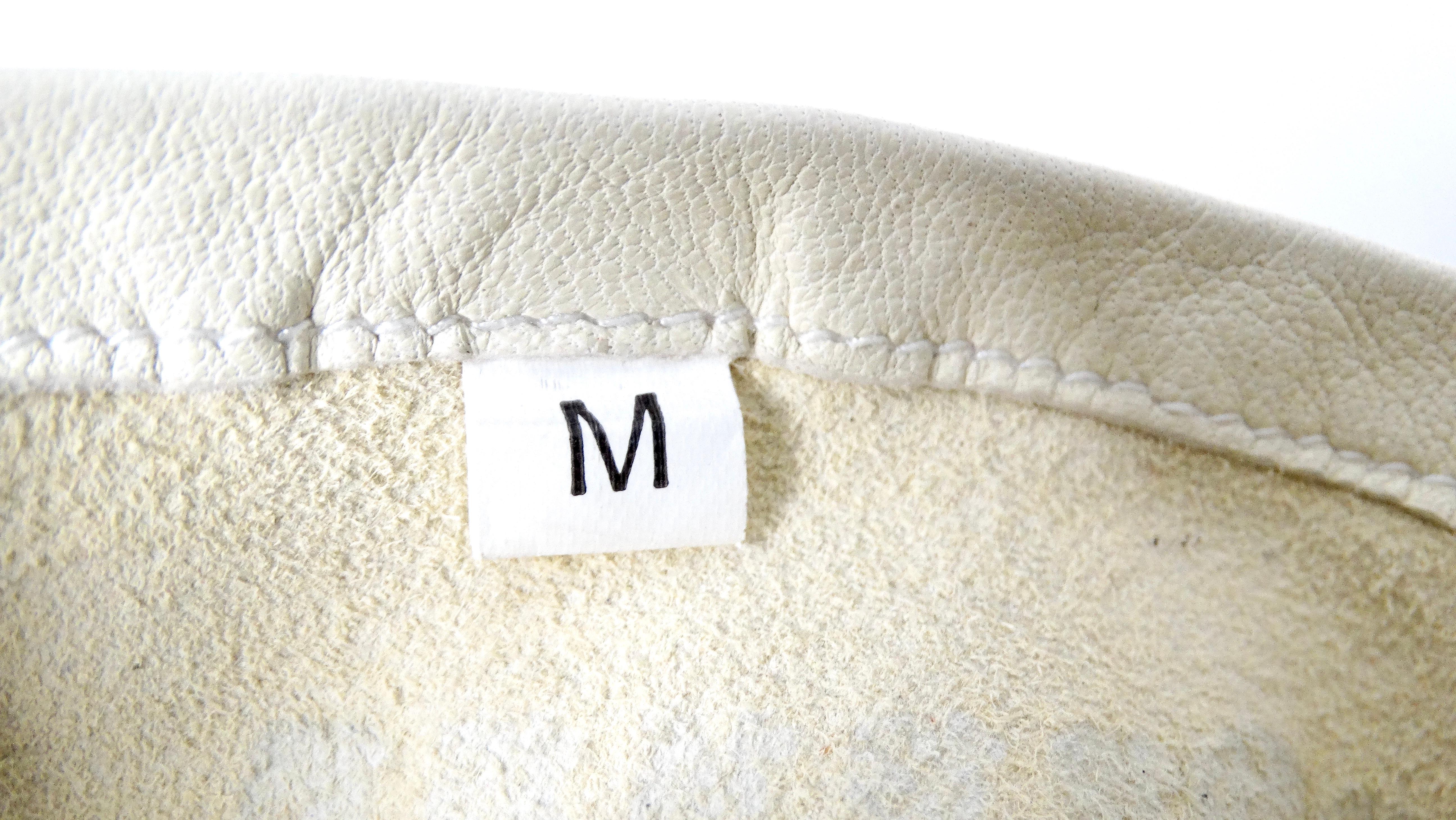 Maison Margiela Off White Long Leather Glove With Chain Detail For Sale 3