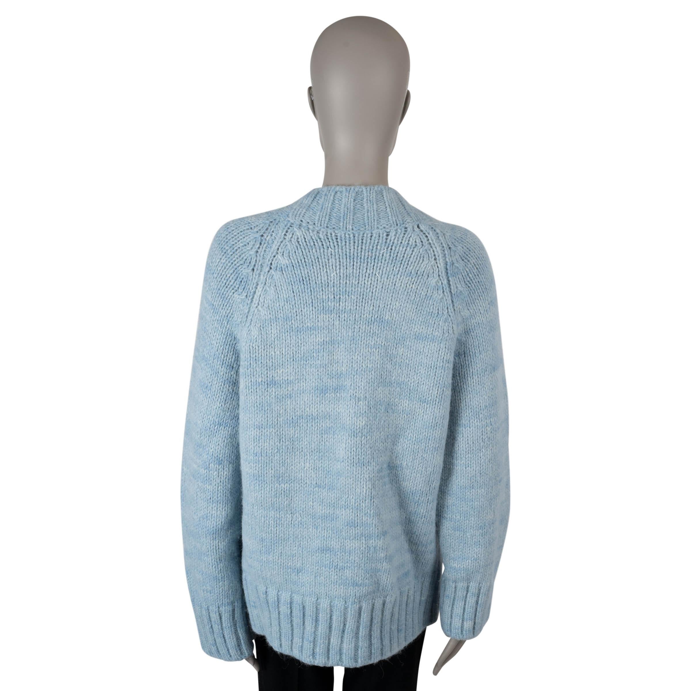 Gris MAISON MARGIELA Cardigan bleu pâle alpaca 2022 CHUNKY Knit Pull S en vente