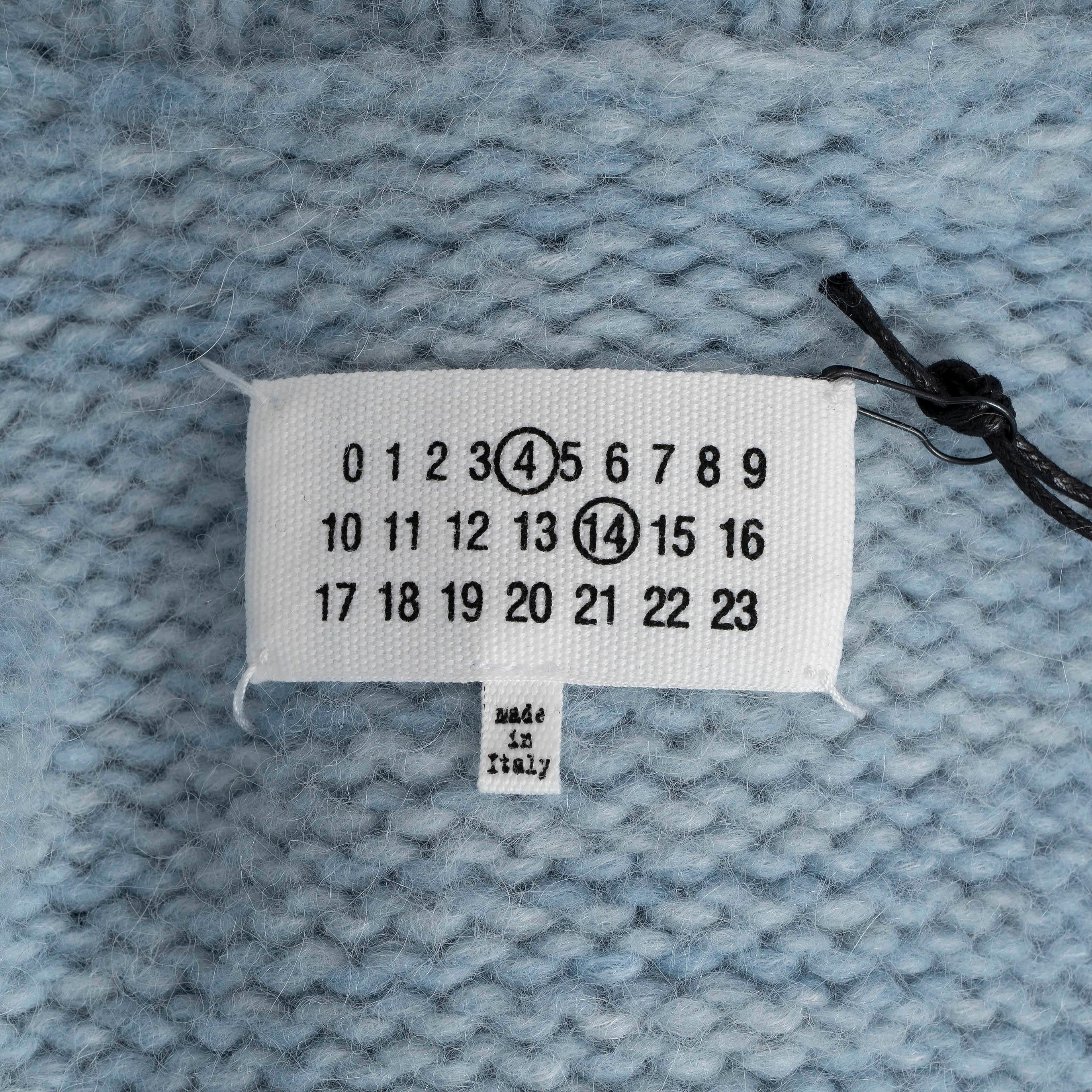 MAISON MARGIELA Cardigan bleu pâle alpaca 2022 CHUNKY Knit Pull S en vente 4