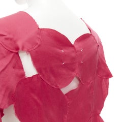 MAISON MARGIELA pink circle raw cut patchwork cropped top S