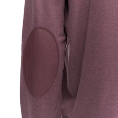 MAISON MARGIELA plum red washed cotton leather elbow patch sweatshirt EU48 M