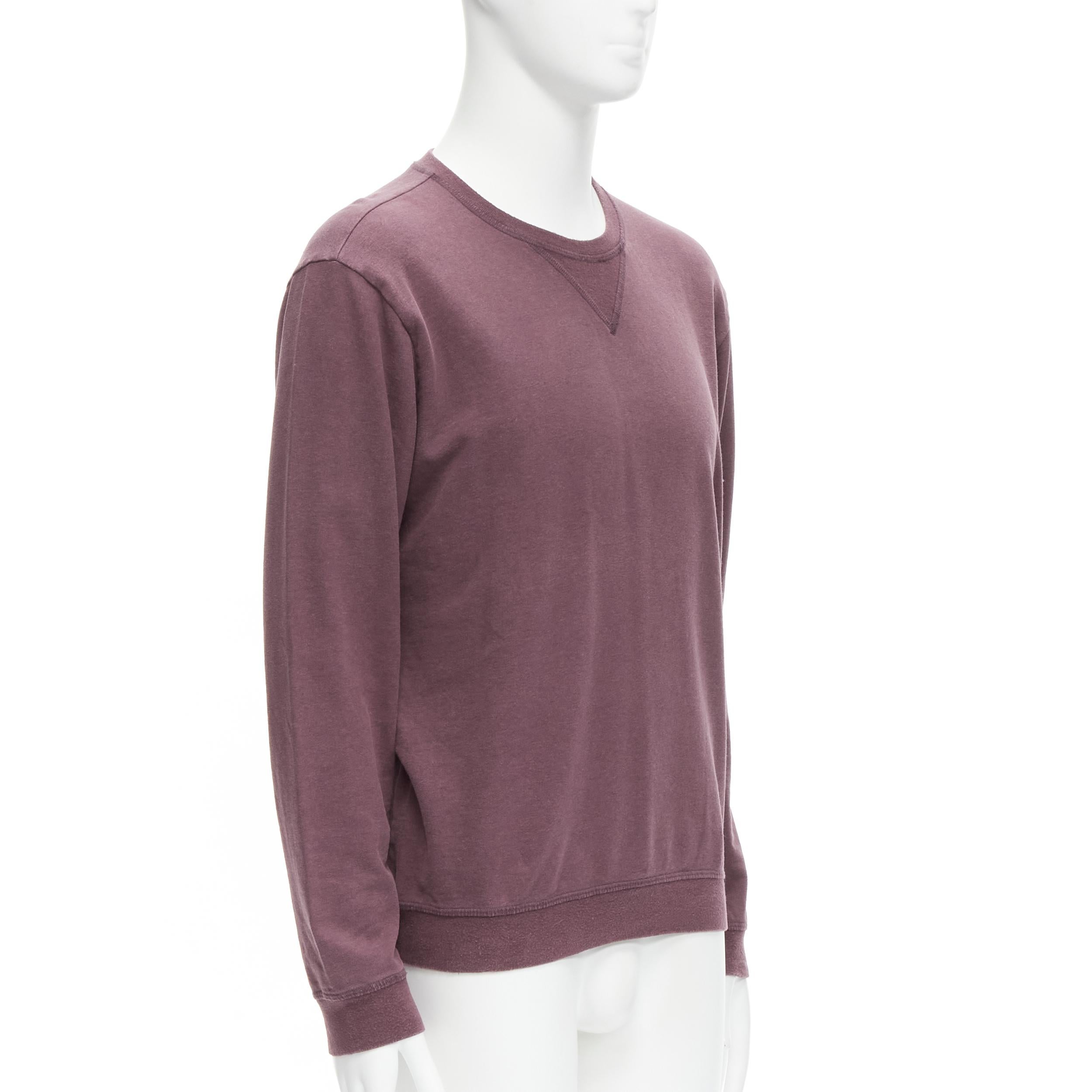 Grigio MAISON MARGIELA felpa con toppa al gomito in cotone lavato rosso prugna EU48 M. in vendita