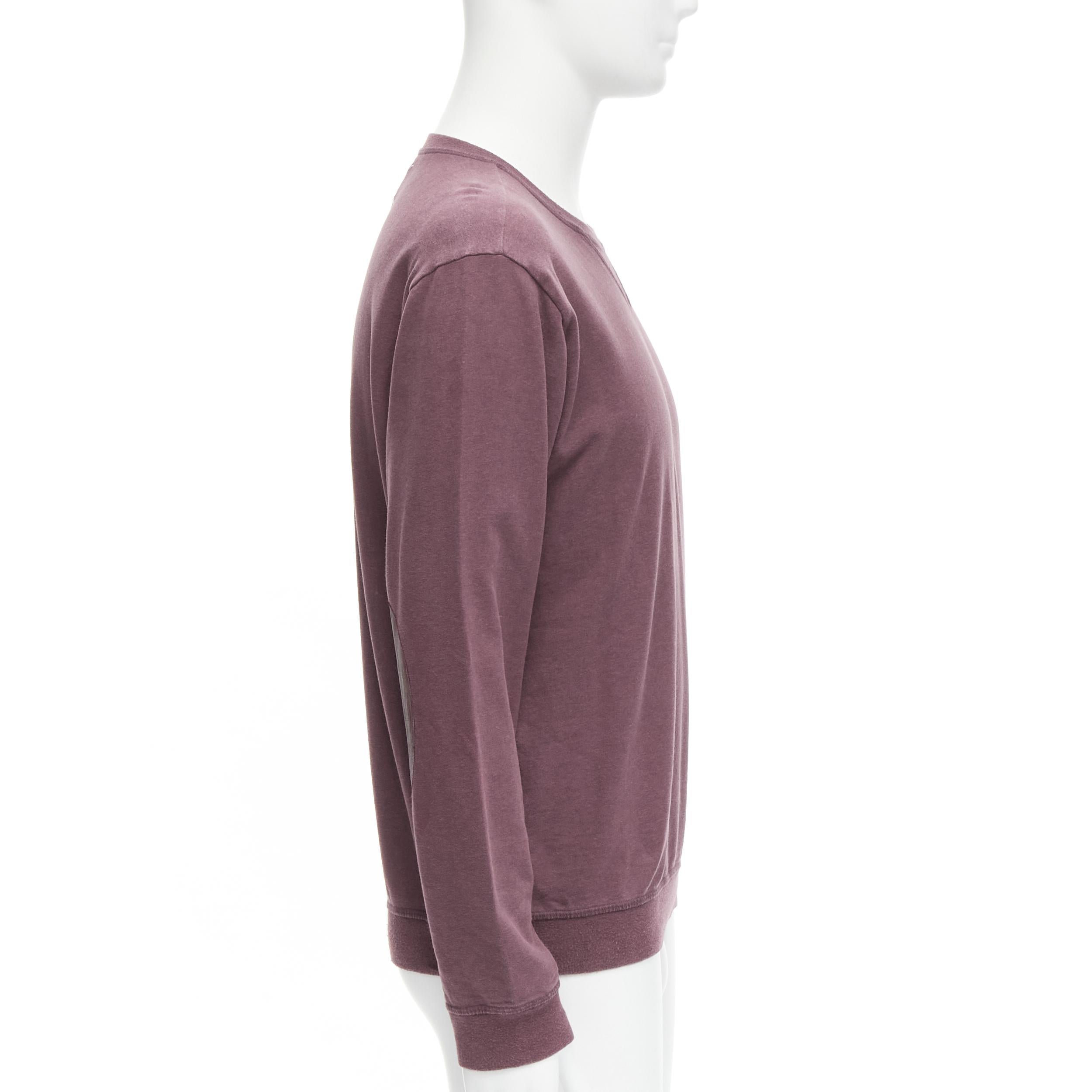 MAISON MARGIELA felpa con toppa al gomito in cotone lavato rosso prugna EU48 M. In condizioni discrete in vendita a Hong Kong, NT