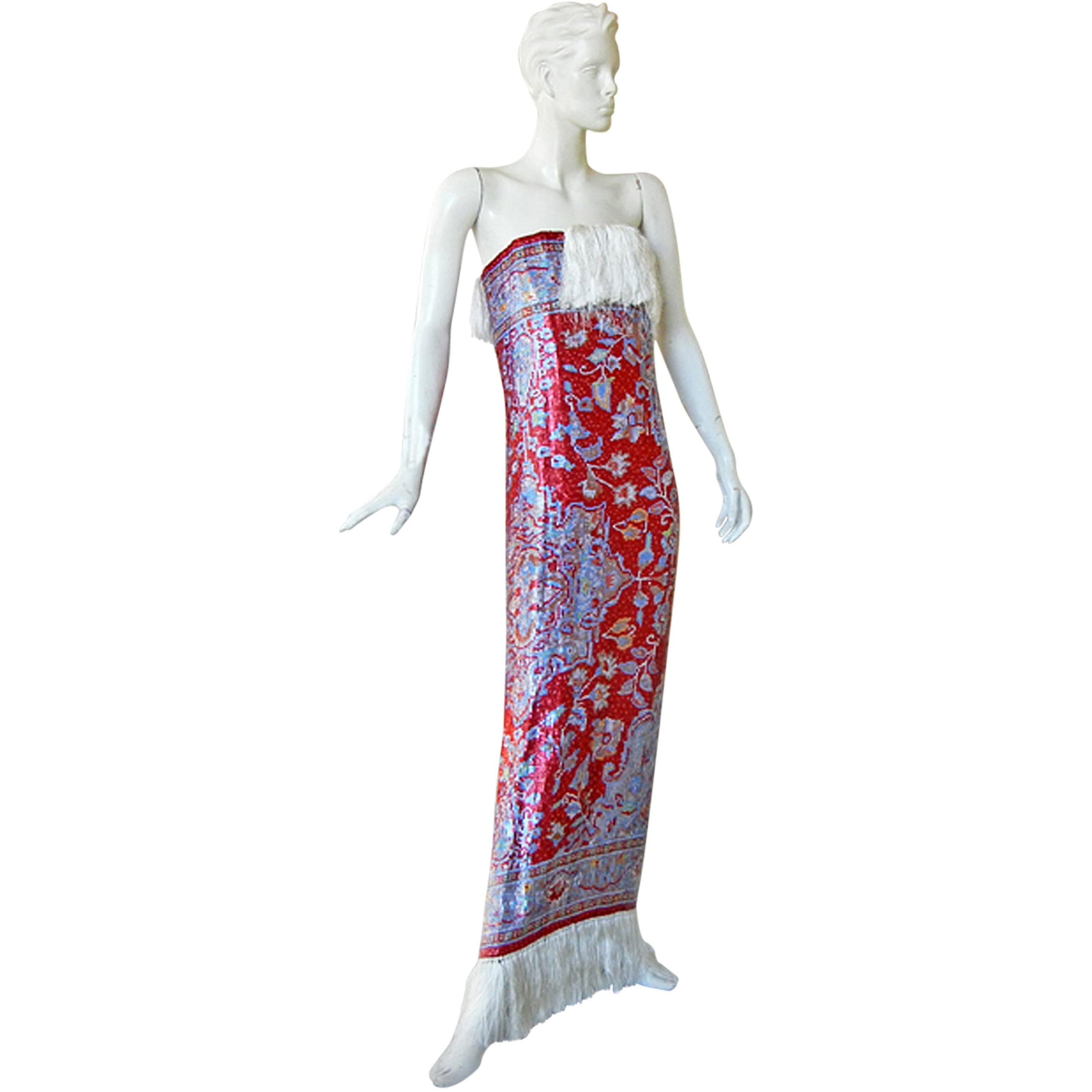 Maison Margiela Rare Beaded Tapestry Runway Dress Gown New