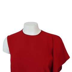 Maison Margiela Red Asymmetrical One Sleeve Top