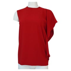 Maison Margiela Top asimmetrico rosso a una manica