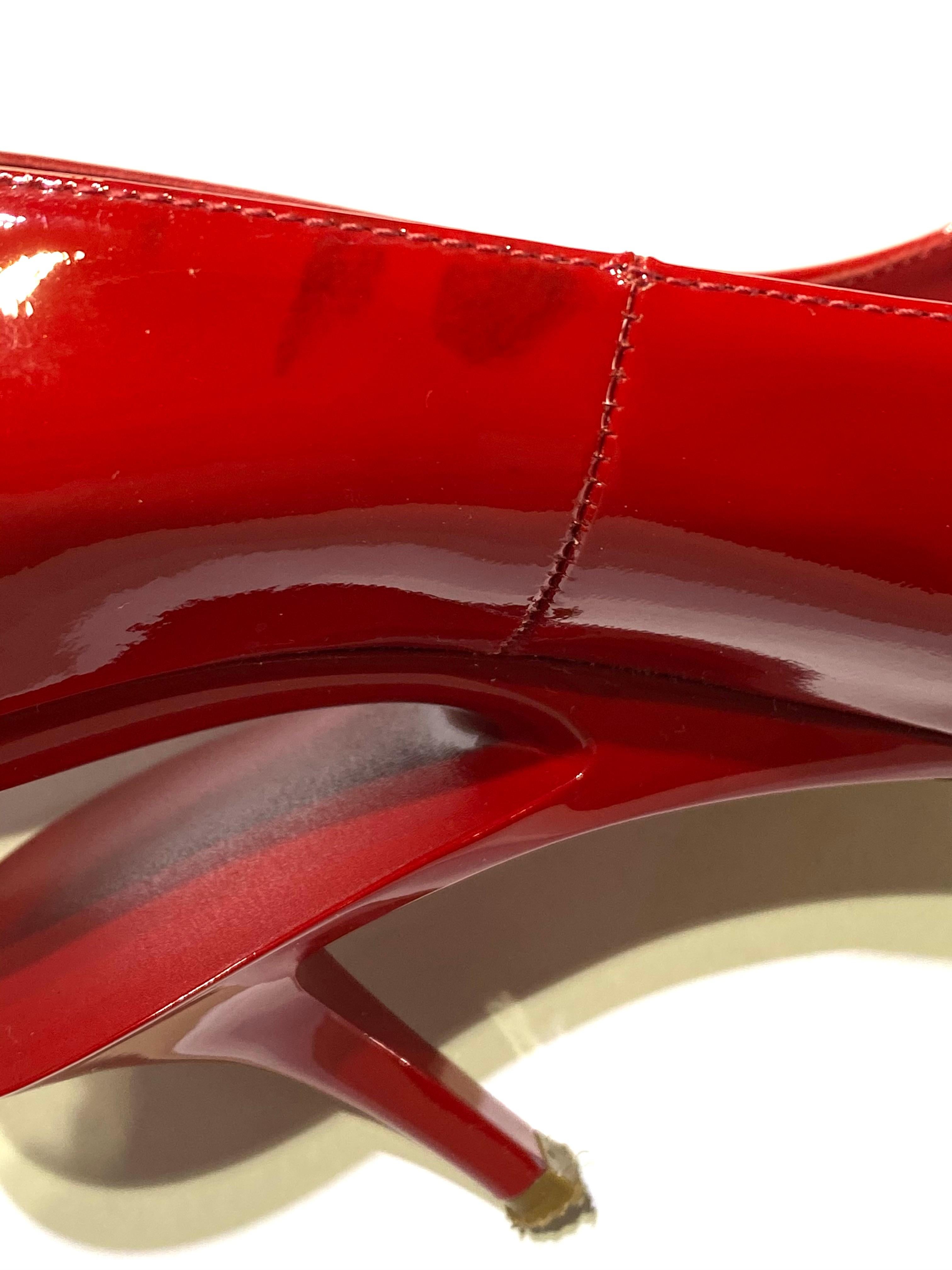 Maison Margiela Red Patent Leather Pump Heels Size 38 For Sale 6