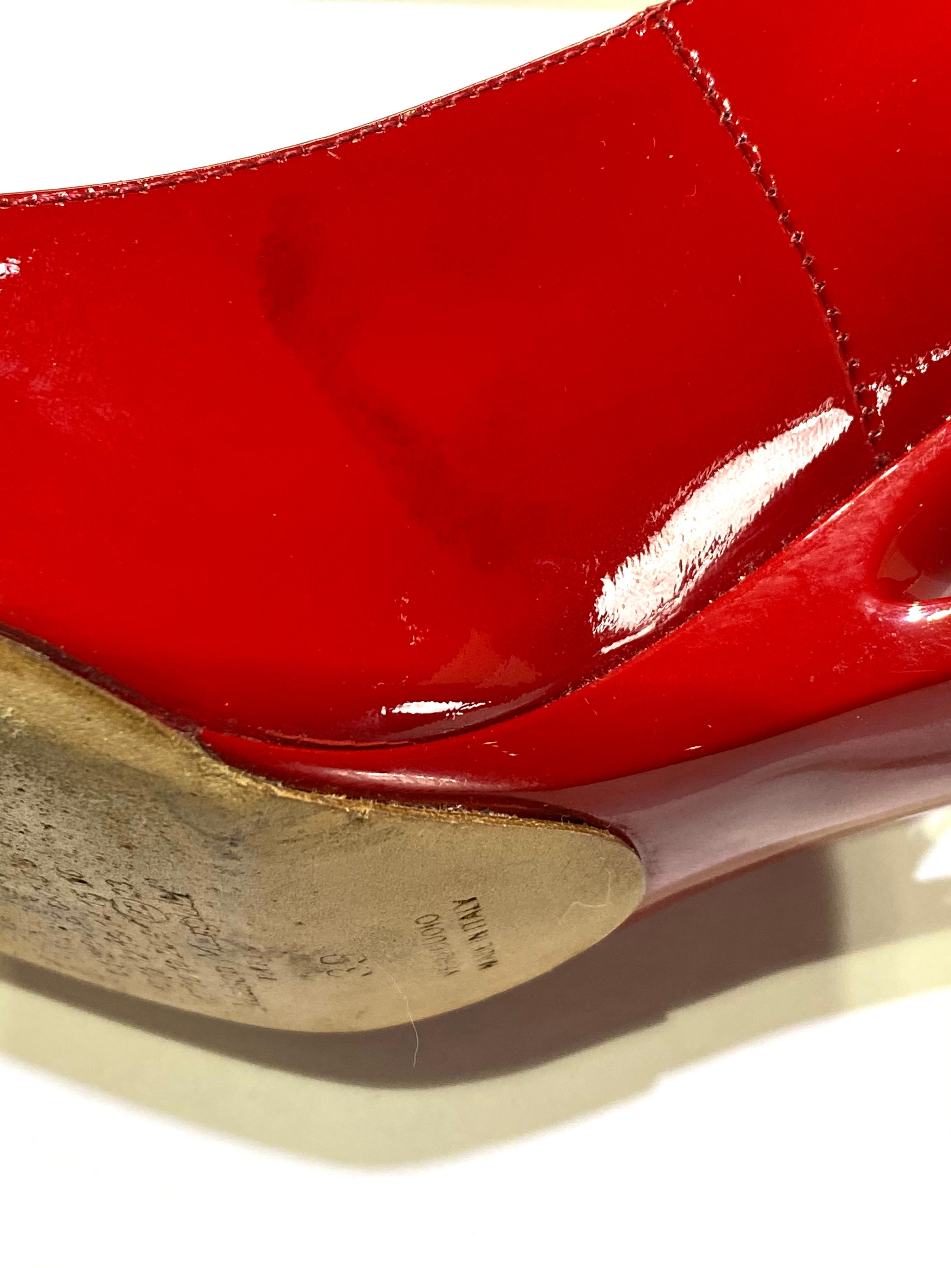 Maison Margiela Red Patent Leather Pump Heels Size 38 For Sale 7