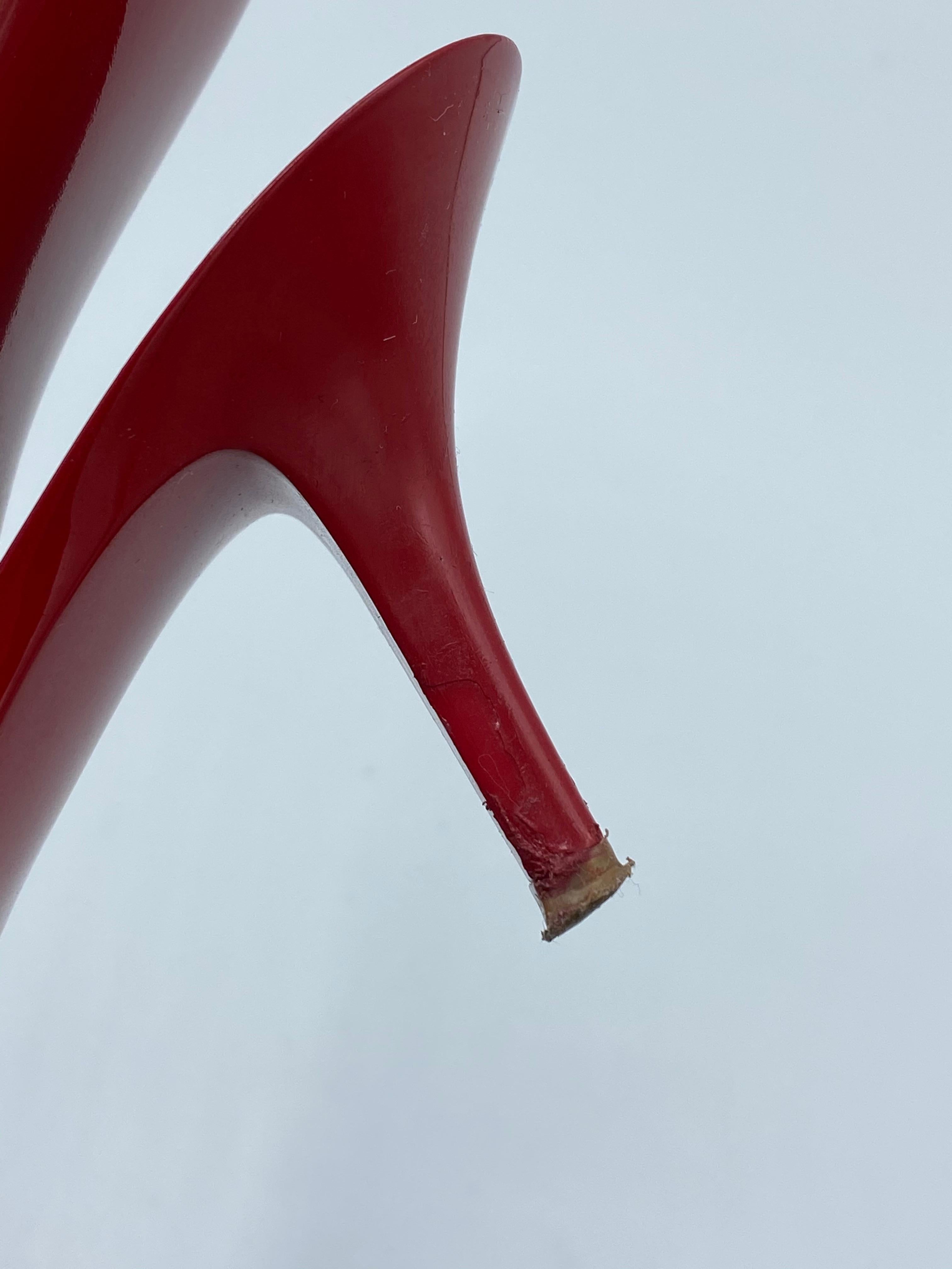 Maison Margiela Red Patent Leather Pump Heels Size 38 For Sale 8