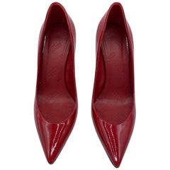 Used Maison Margiela Red Patent Leather Pump Heels Size 38