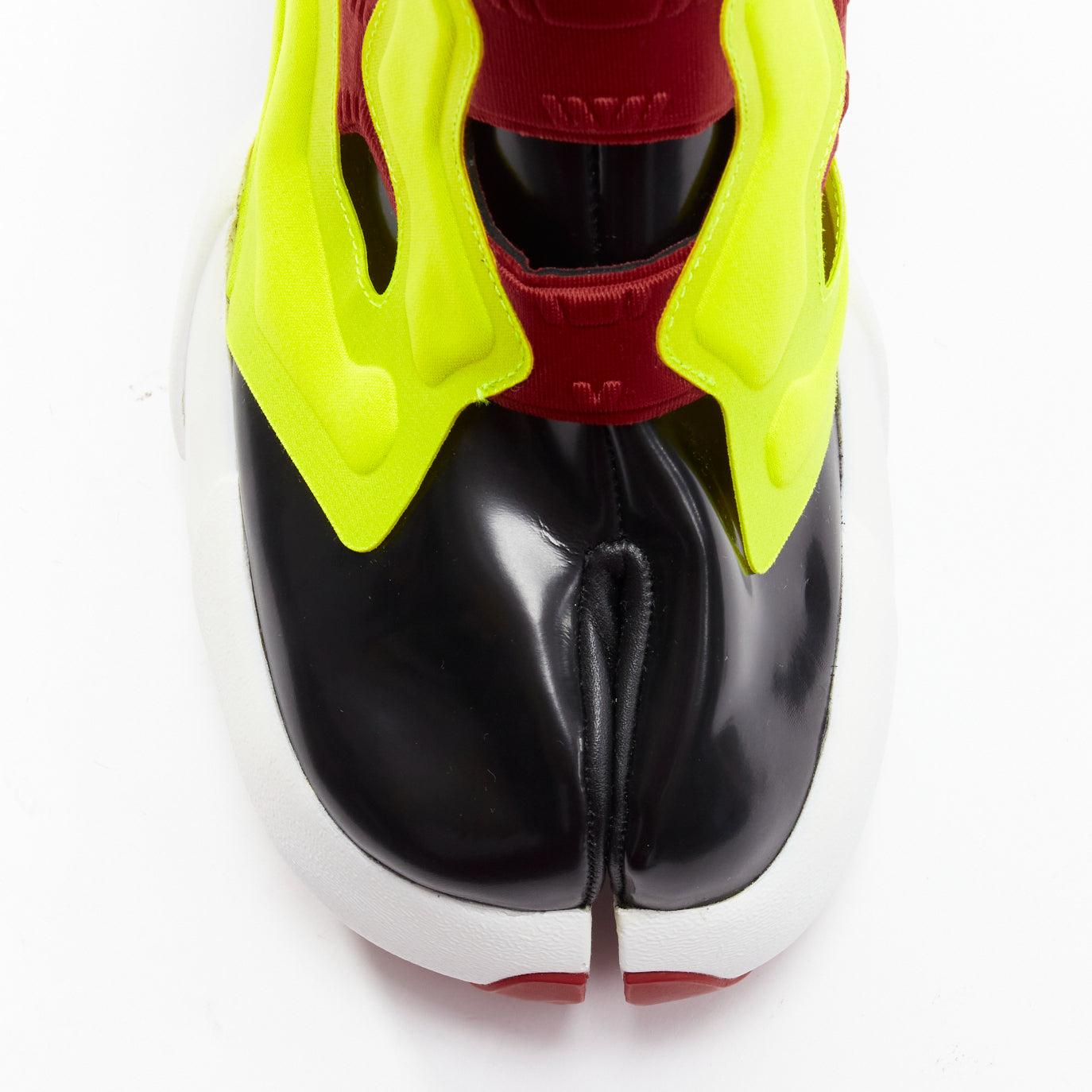 MAISON MARGIELA REEBOK Runway Tabi neon yellow red chunky boots EU39 For Sale 1