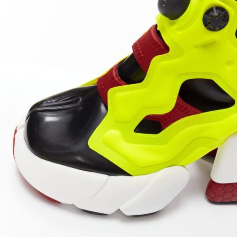 MAISON MARGIELA REEBOK Runway Tabi neon yellow red chunky boots EU39 3