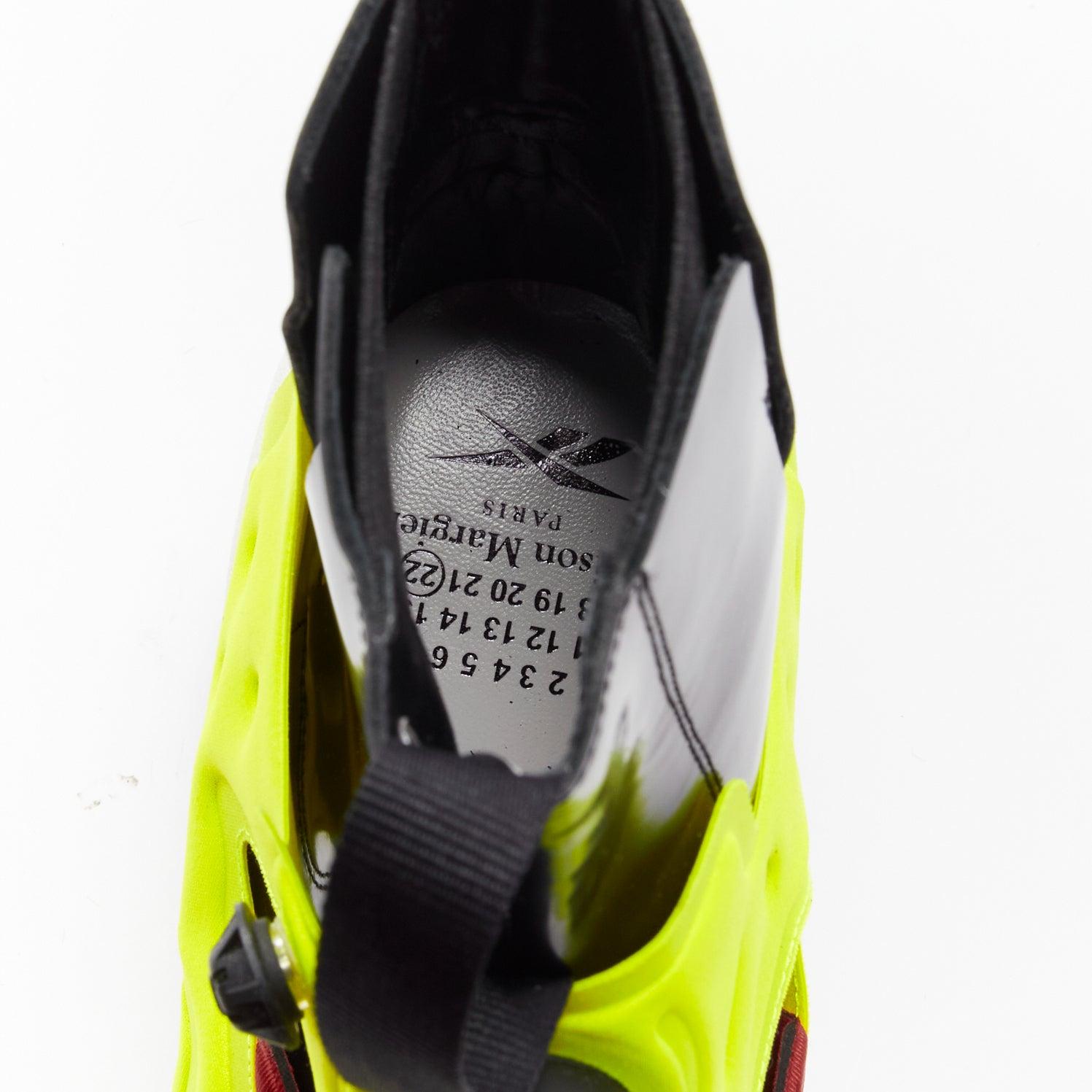 MAISON MARGIELA REEBOK Runway Tabi neon yellow red chunky boots EU39 For Sale 4