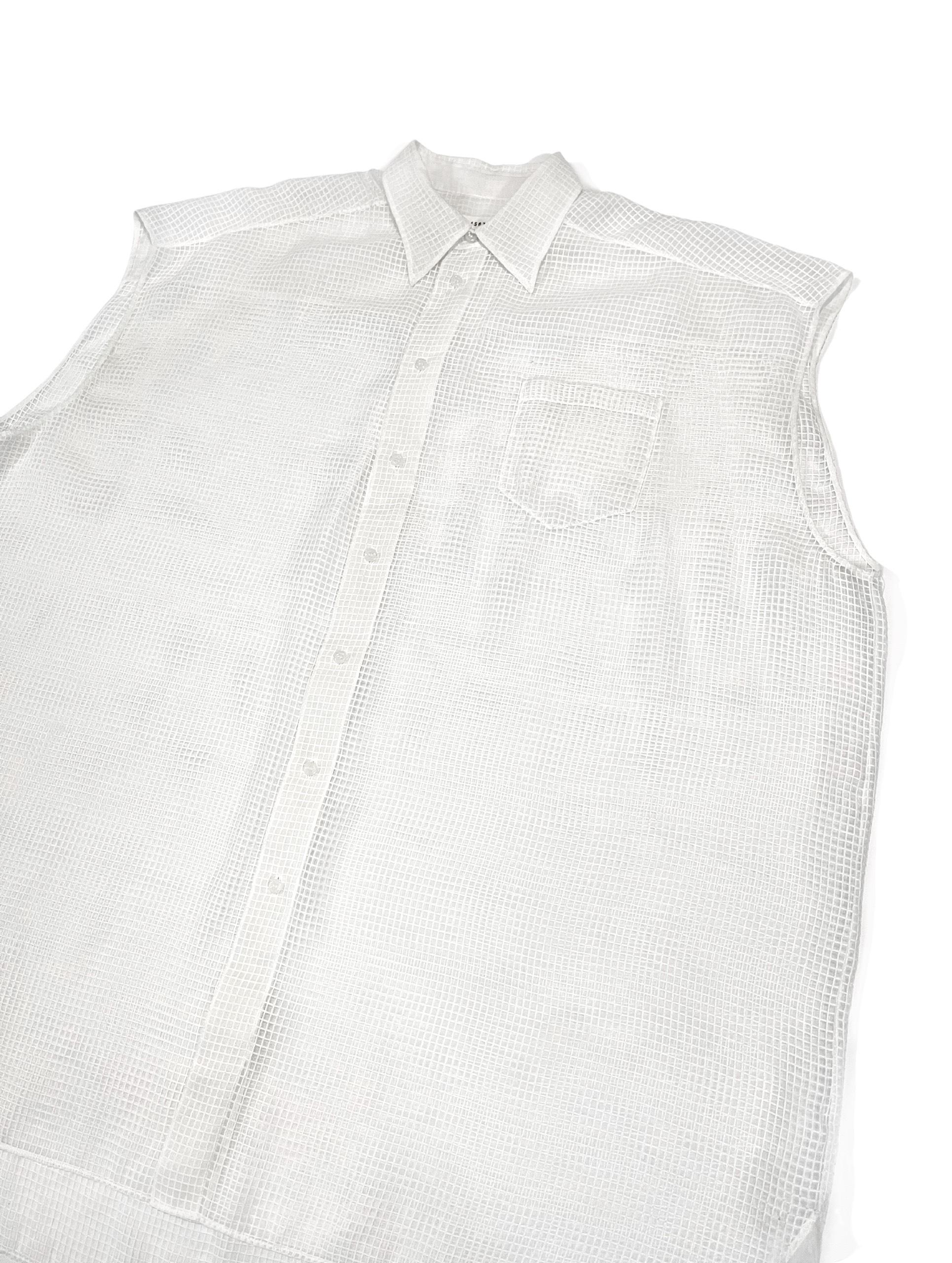 Maison Margiela S/S2020 Fish-Net Sleeveless Shirt In Excellent Condition For Sale In Seattle, WA