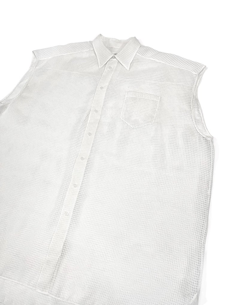 Maison Margiela S/S2020 Fish-Net Sleeveless Shirt In Excellent Condition For Sale In Tương Mai Ward, Hoang Mai District