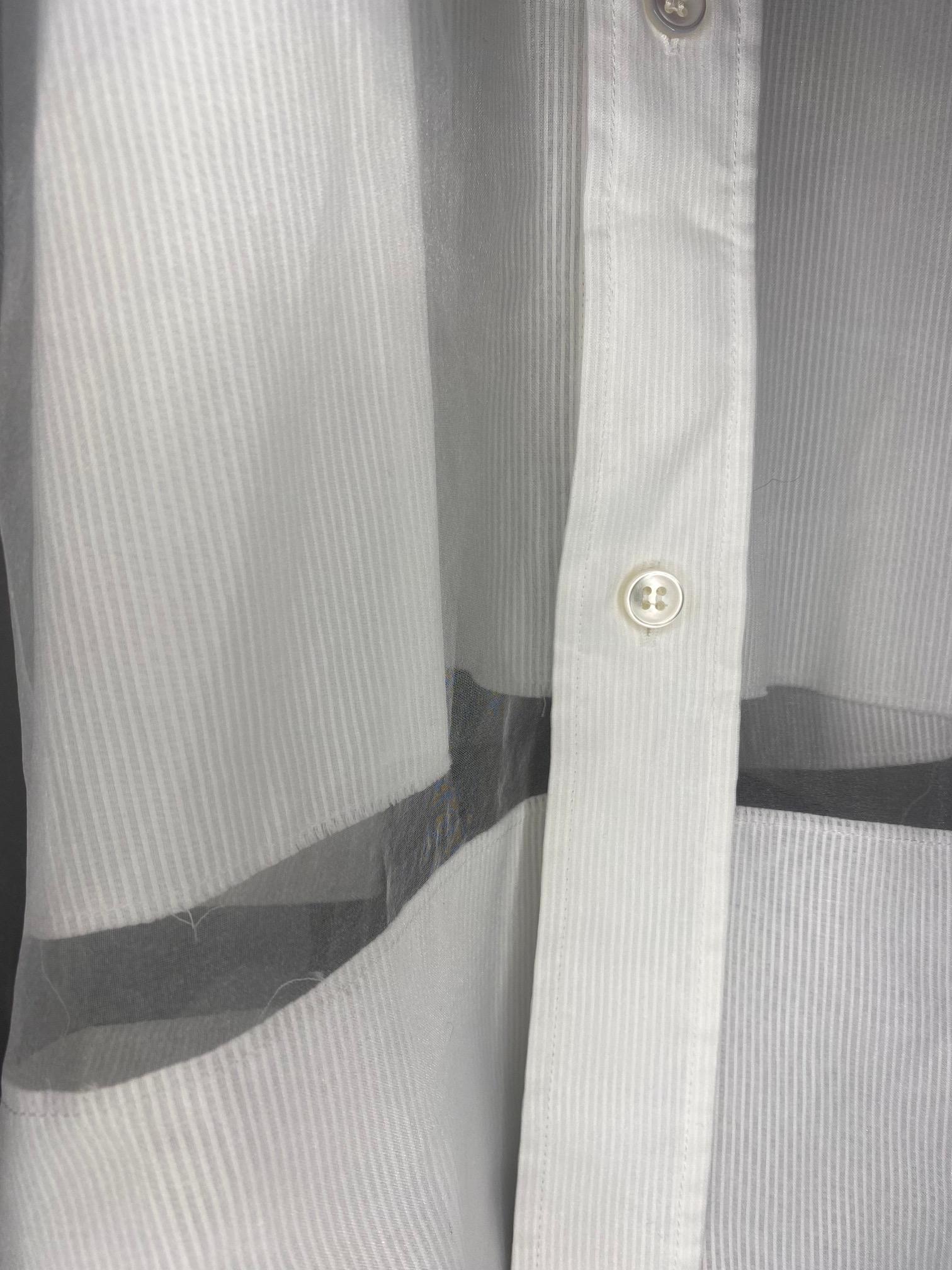 da uomo o donna Maison Margiela - Vestito a camicia con sovrapposizione di trasparenze in vendita
