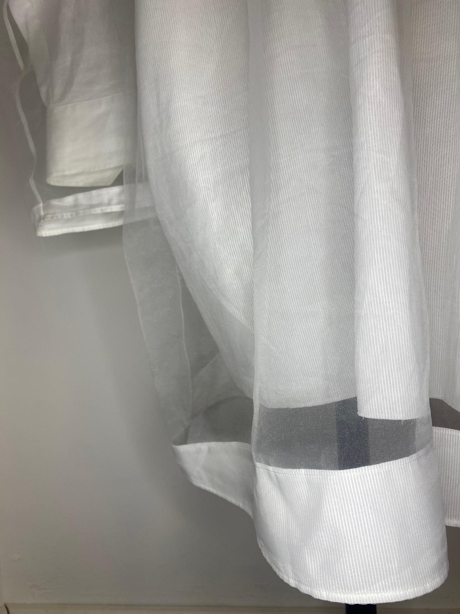 Maison Margiela - Vestito a camicia con sovrapposizione di trasparenze in vendita 3