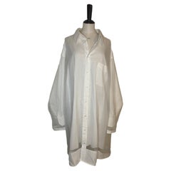 Maison Margiela Vestido camisero con superposición de transparencias