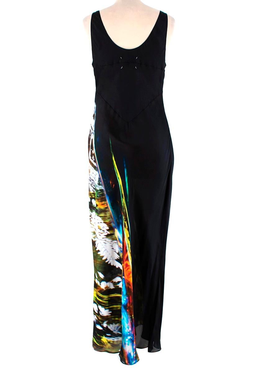 Black Maison Margiela Silk Blend Moving Metallics Print Dress - Size US 10