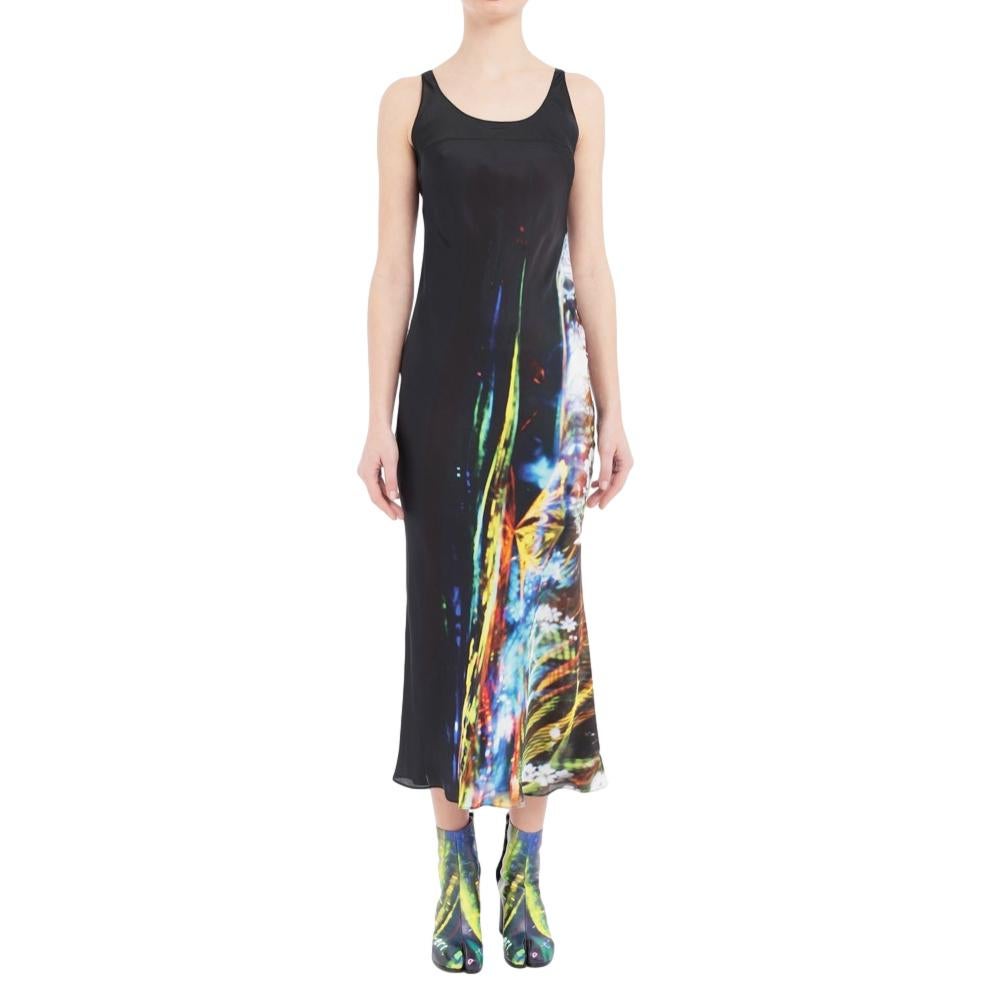 Maison Margiela Silk Blend Moving Metallics Print Dress - Size US 10 2