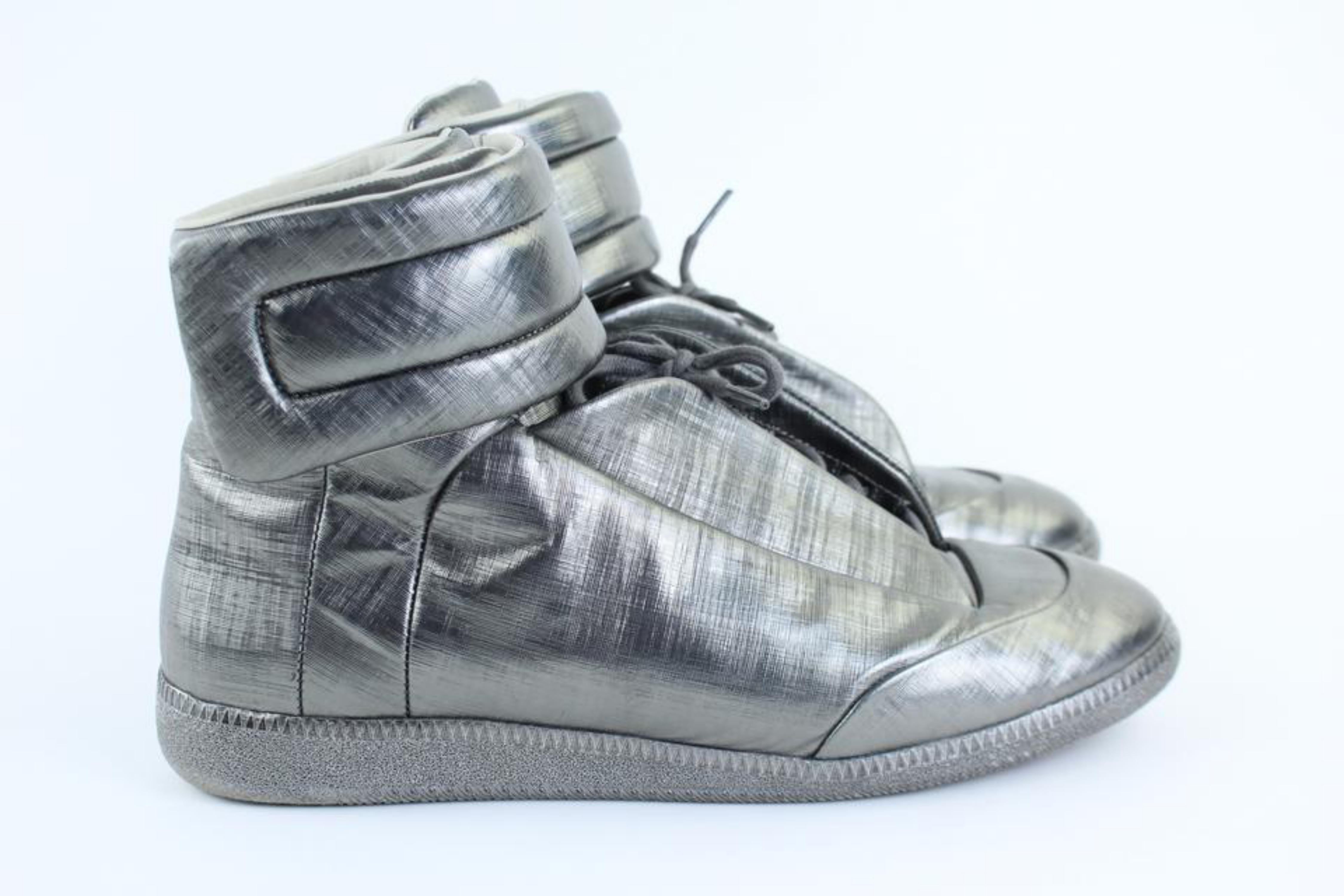 Maison Margiela Silver Future Metallic Leather High-top Sneaker 1mk0919 Sneakers For Sale 3