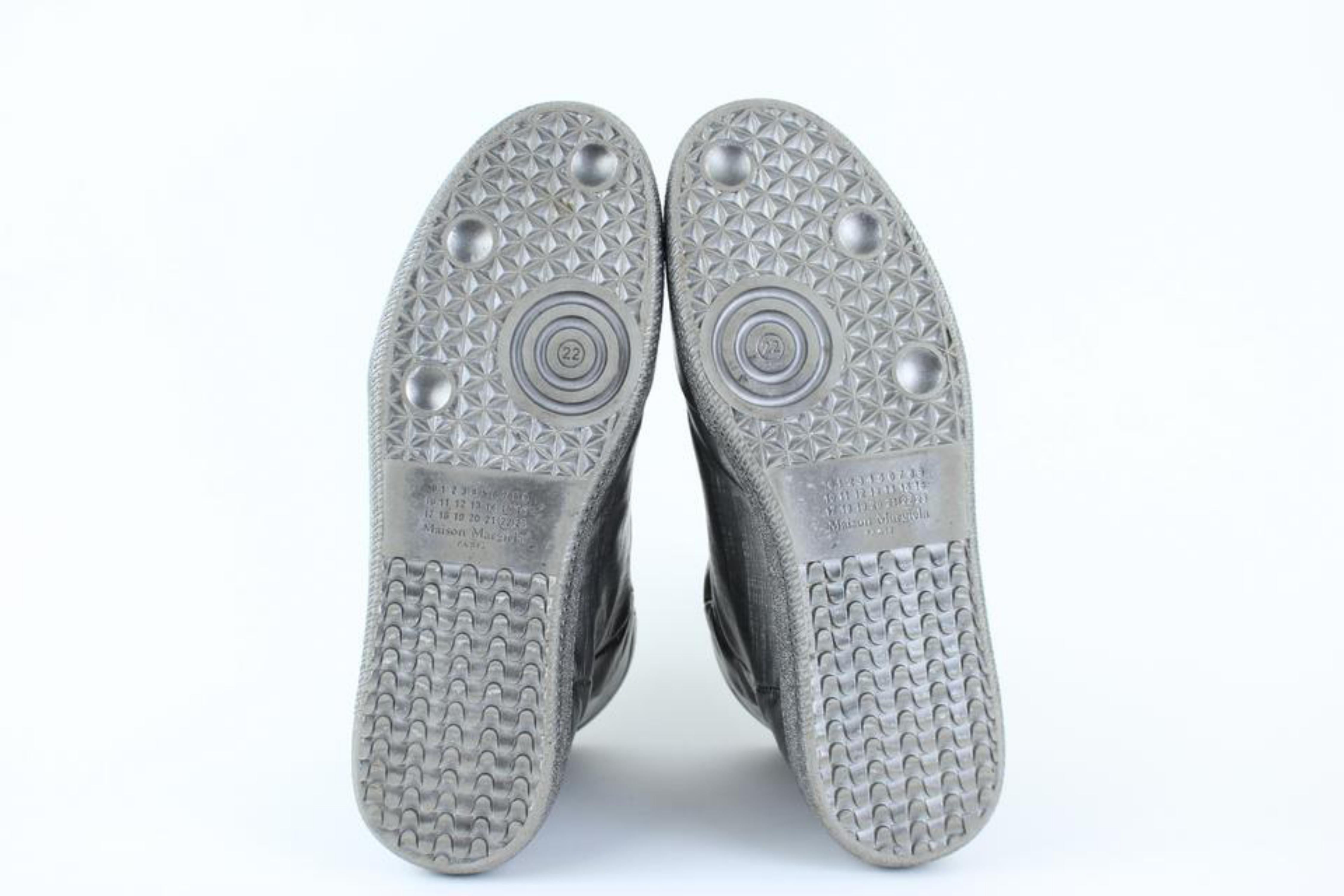Maison Margiela Silver Future Metallic Leather High-top Sneaker 1mk0919 Sneakers For Sale 4