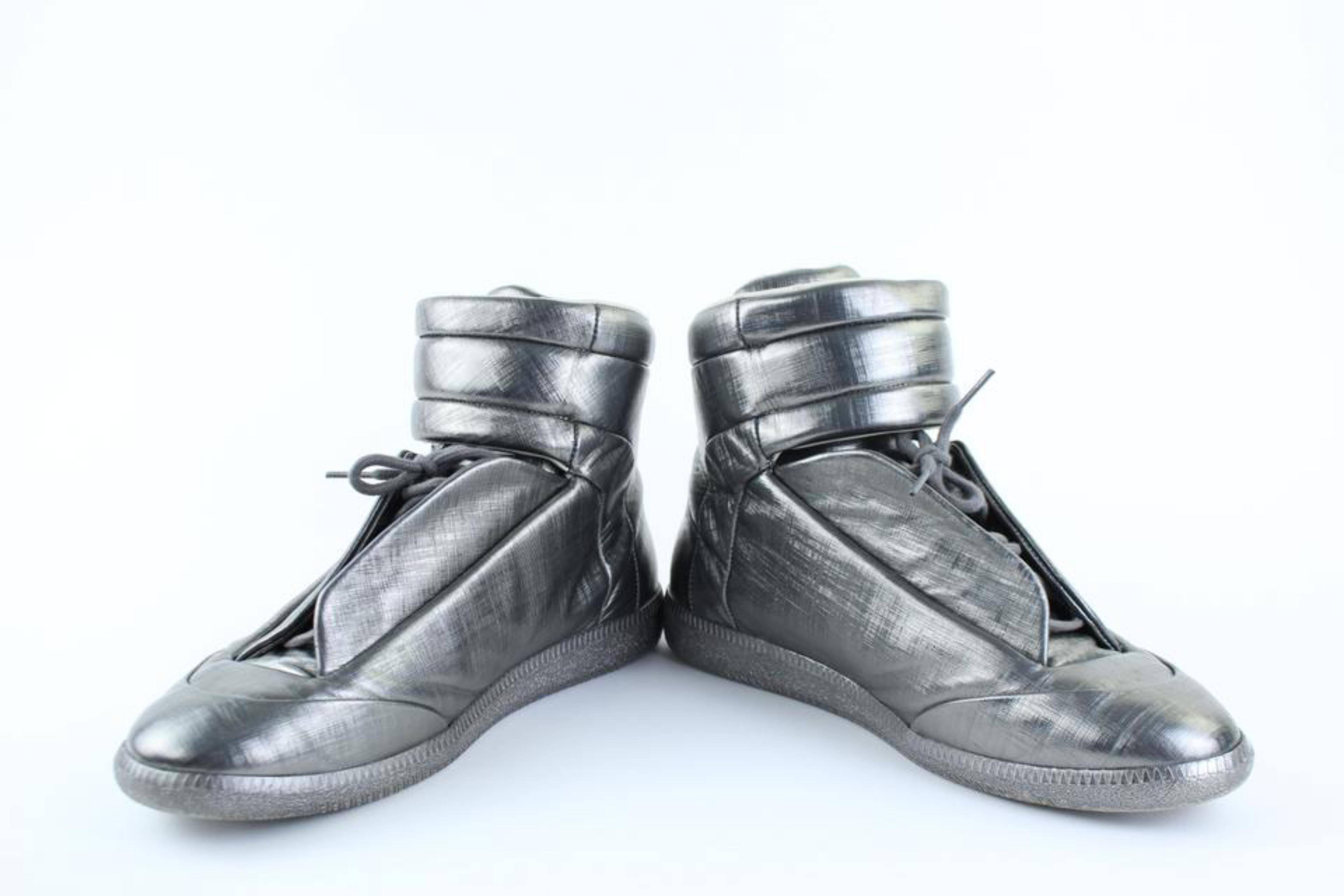 Maison Margiela Silver Future Metallic Leather High-top Sneaker 1mk0919 Sneakers For Sale 5