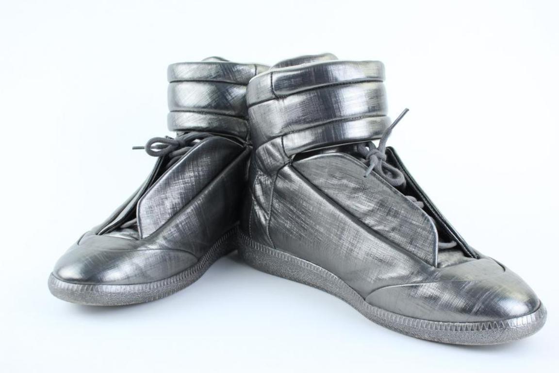 Maison Margiela Silver Future Metallic Leather High-top Sneaker 1mk0919 Sneakers For Sale 1